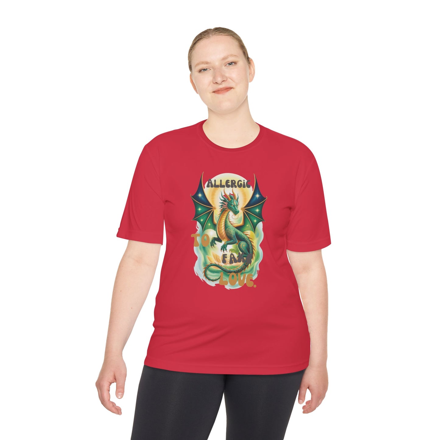 Dragon Allergy Moisture Wicking Tee, Funny T-Shirt for Allergy Awareness, Gift for Dragon Lovers, Fitness Wear, Unique Humor Tee