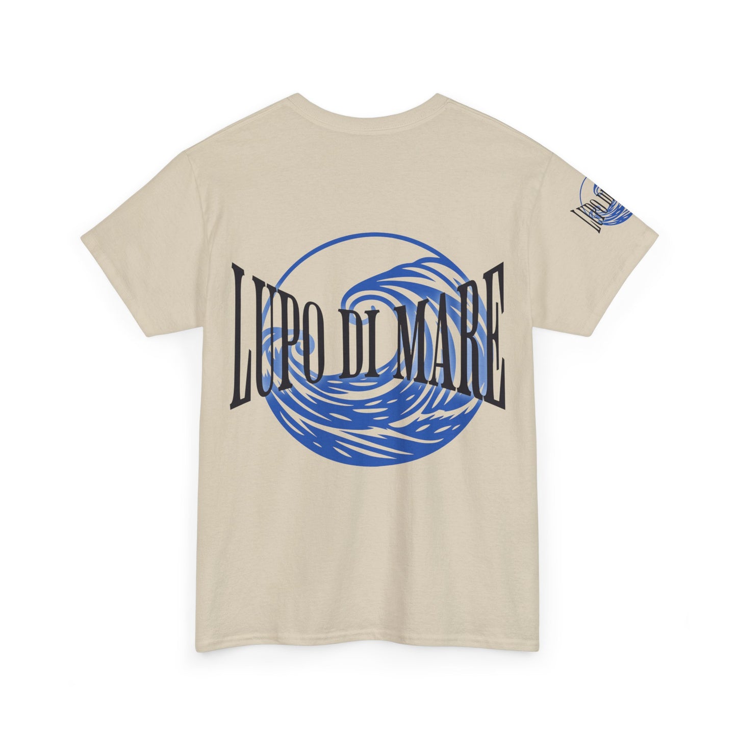 Camiseta de algodón grueso Lupo di Mare: camiseta gráfica Ocean Vibes