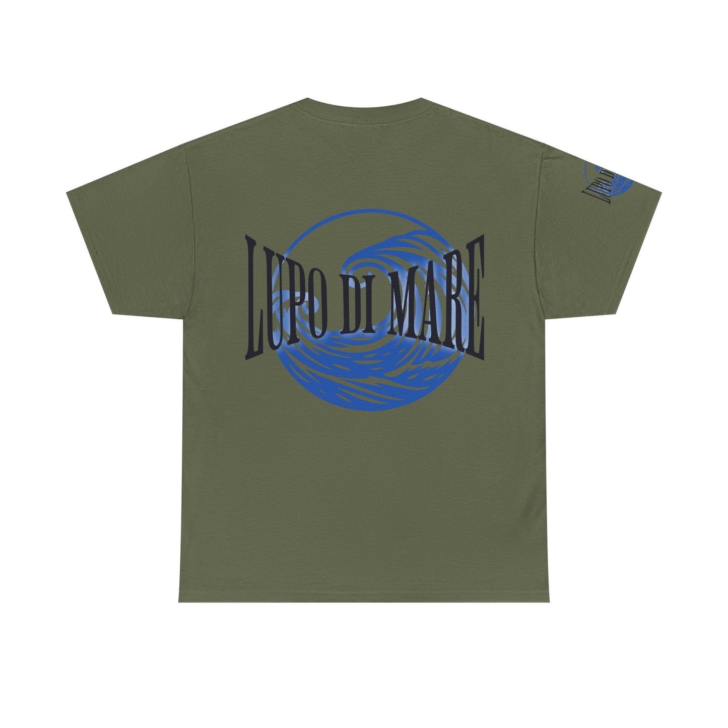 Camiseta de algodón grueso Lupo di Mare: camiseta gráfica Ocean Vibes