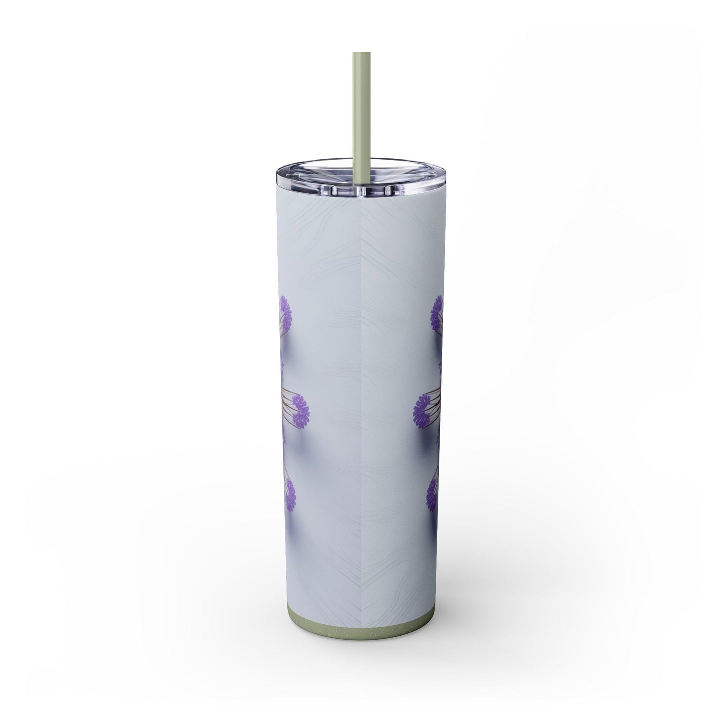 Vibrant Floral Skinny Tumbler with Straw, Flower Pattern Drink Cup, Eco-Friendly Travel Mug, Perfect for Summer Parties, Gifts for Her
