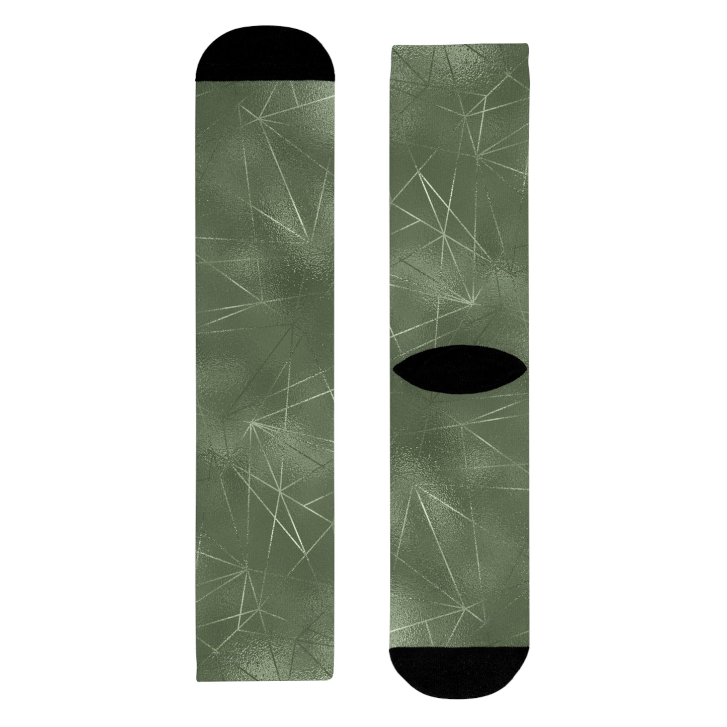 Stylish Sublimation Crew Socks - Trendy Green Pattern for Everyday Comfort