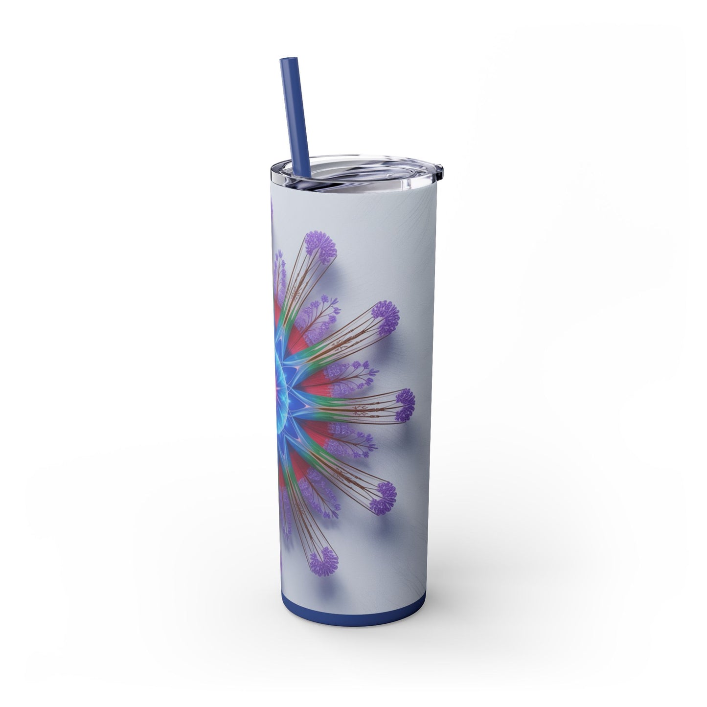 Vibrant Floral Skinny Tumbler with Straw, Flower Pattern Drink Cup, Eco-Friendly Travel Mug, Perfect for Summer Parties, Gifts for Her