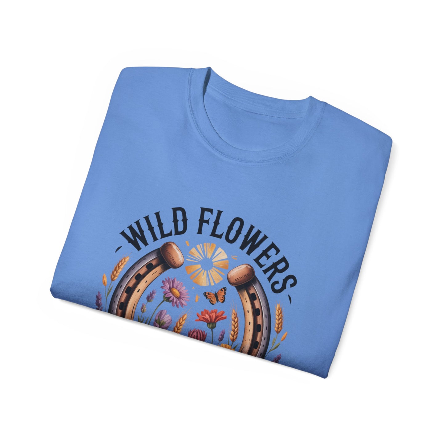 Wild Flowers Wild Horses Tee, Nature Lover Shirt, Equestrian Gift, Floral Graphic T-Shirt, Summer Fashion, Boho Style