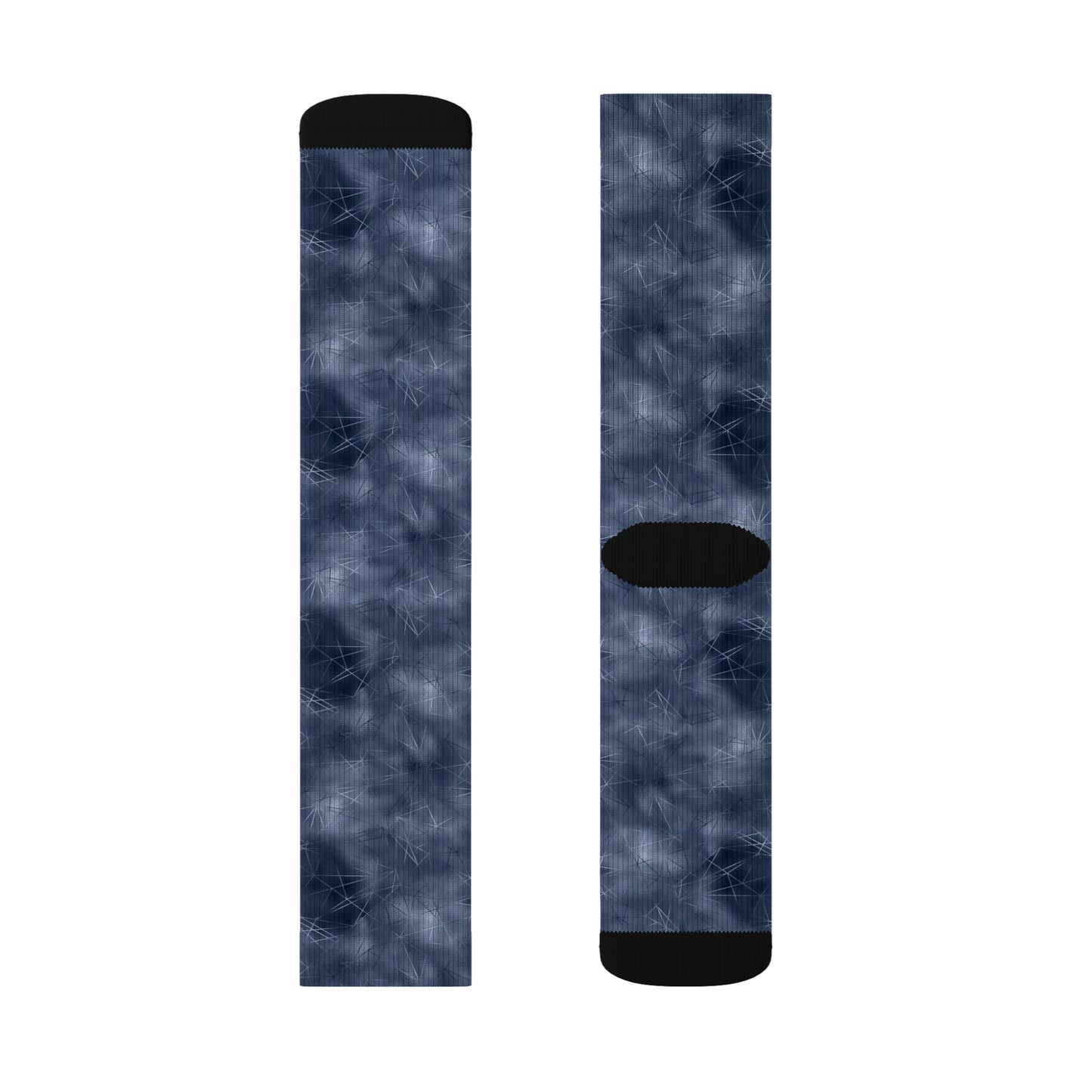 Trendy Sublimation Socks - Cozy Blue Tie-Dye Pattern for Daily Wear