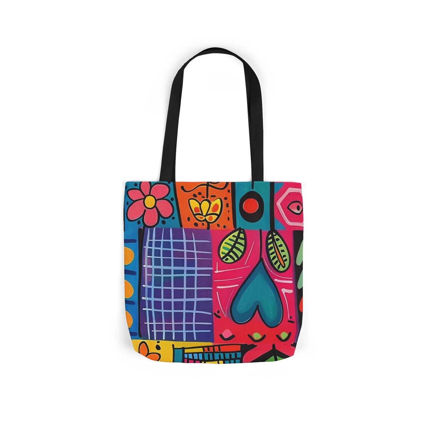 Colorful Canvas Tote Bag with 5-Color Straps - Perfect for Spring & Summer Outings