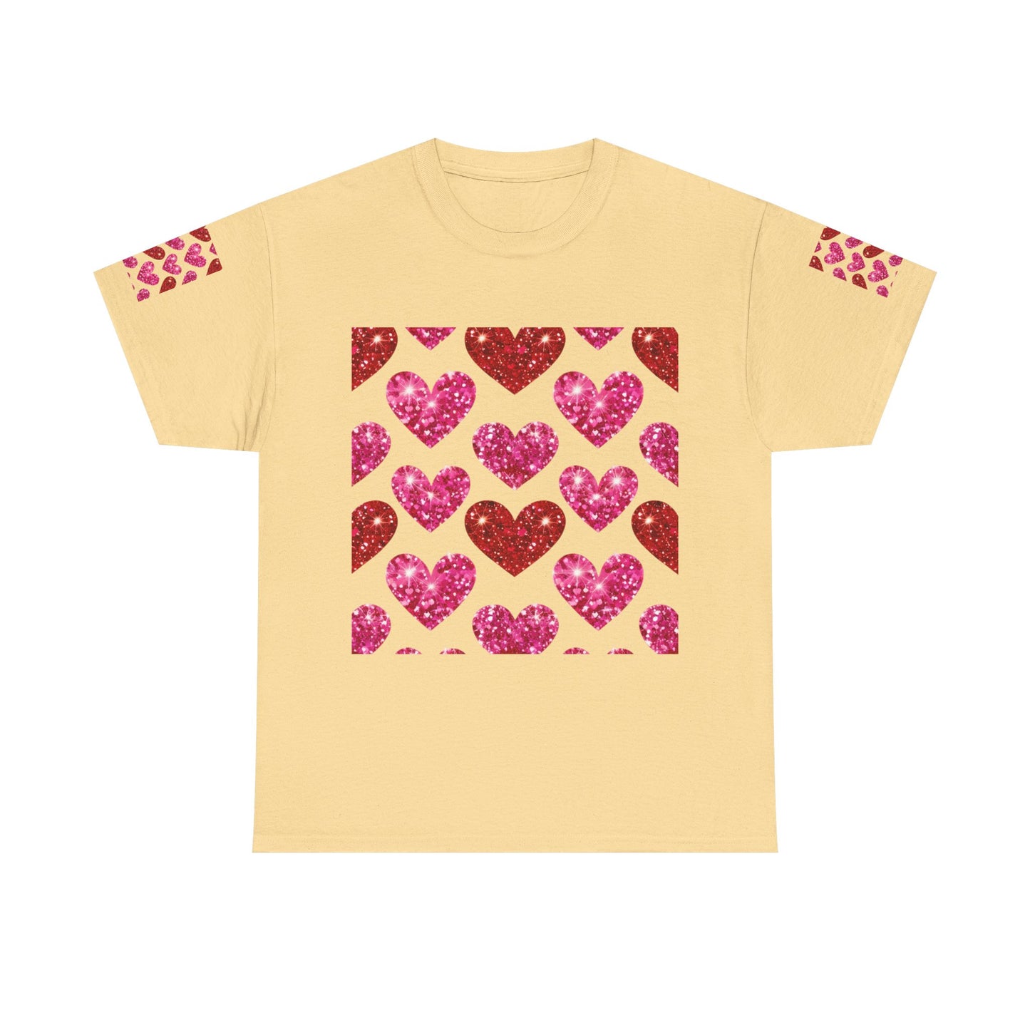 Sparkling Hearts Cotton Tee - Perfect for Valentine's Day & Love Celebrations