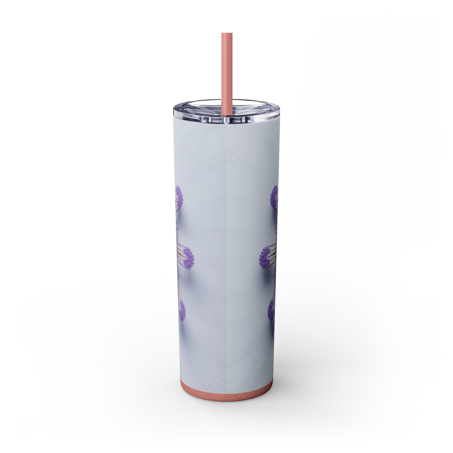 Vibrant Floral Skinny Tumbler with Straw, Flower Pattern Drink Cup, Eco-Friendly Travel Mug, Perfect for Summer Parties, Gifts for Her