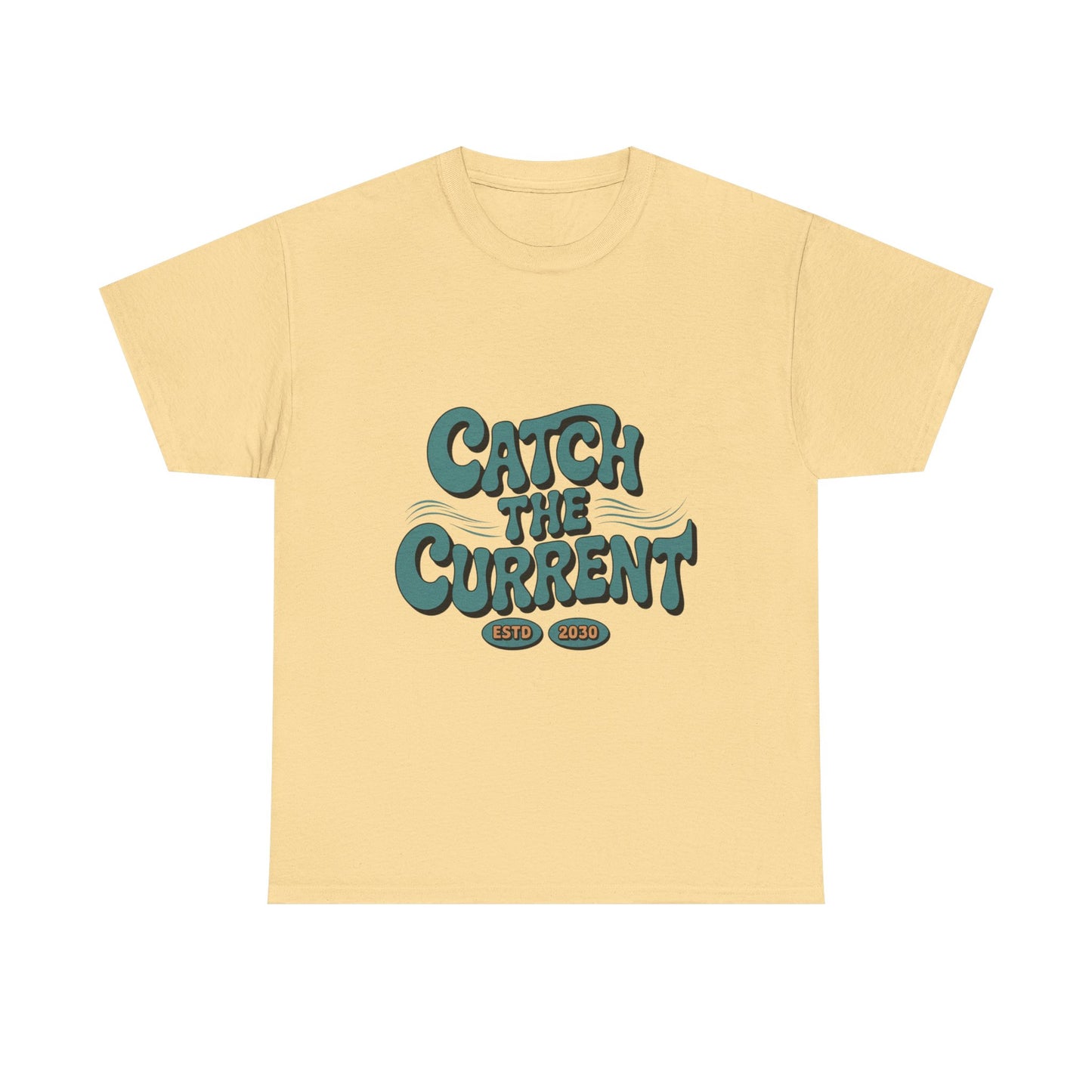 Catch the Current Tee, Relaxed Cotton T-Shirt, Beach Vibe Top, Casual Wear, Perfect Gift for Surfers, Summer Fun