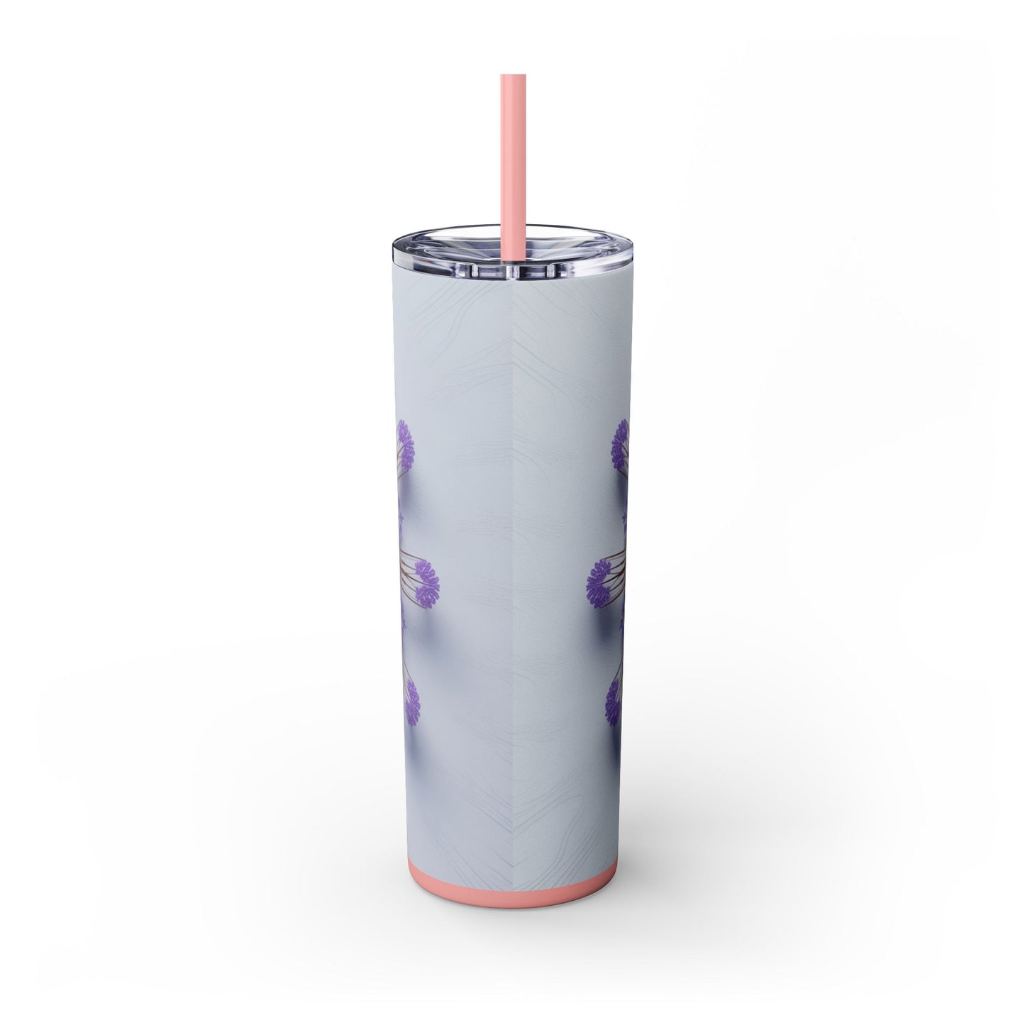 Vibrant Floral Skinny Tumbler with Straw, Flower Pattern Drink Cup, Eco-Friendly Travel Mug, Perfect for Summer Parties, Gifts for Her