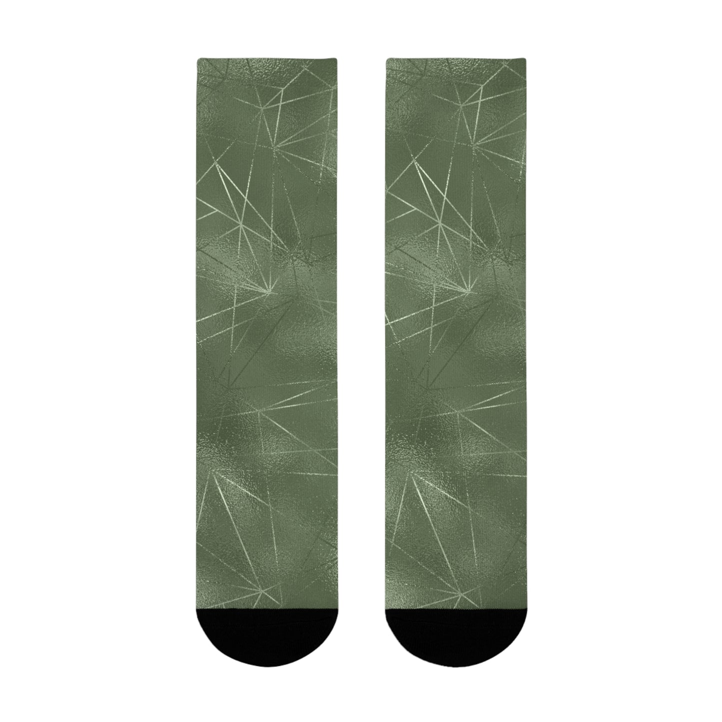 Stylish Sublimation Crew Socks - Trendy Green Pattern for Everyday Comfort