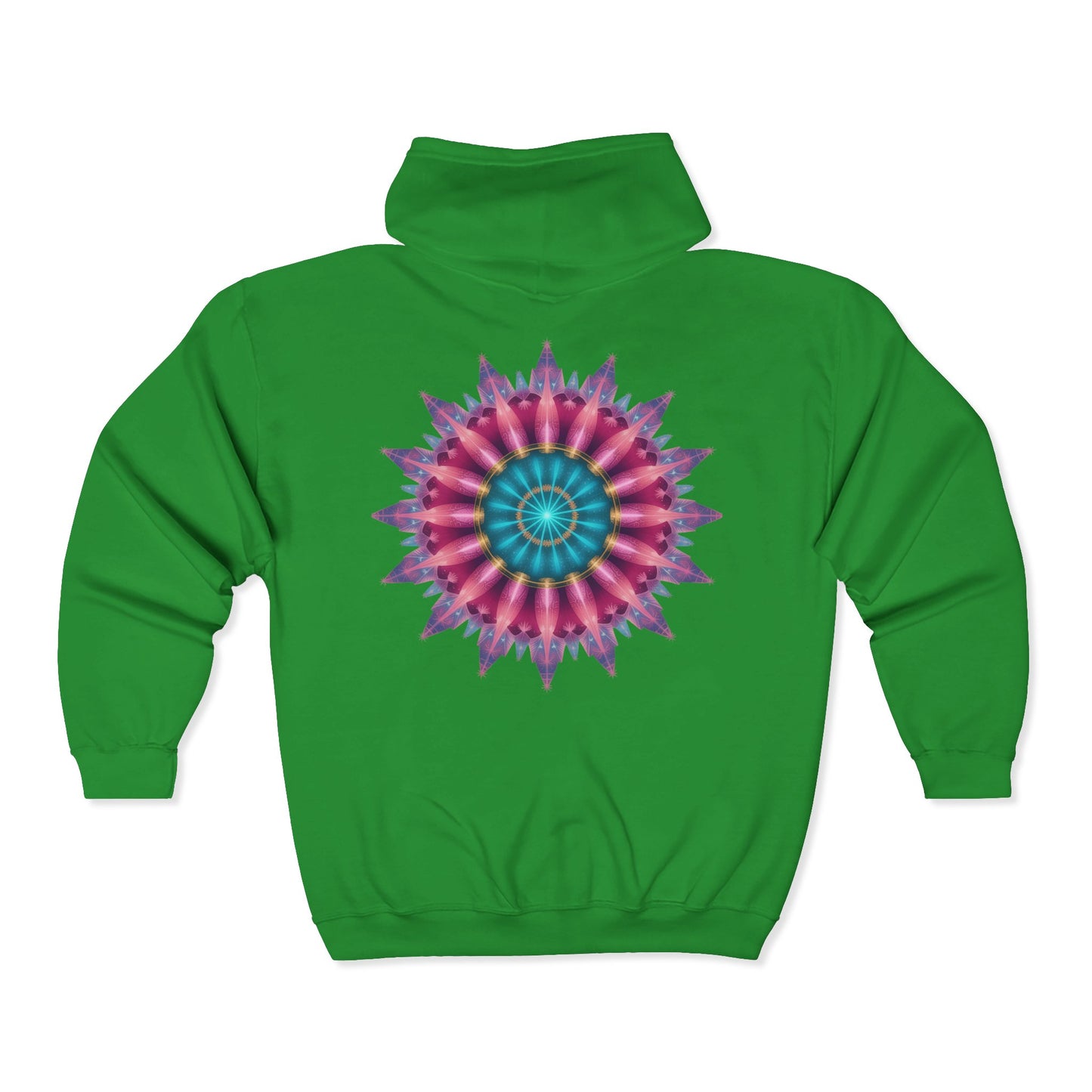 Colorful Mandala Zip-Up Hoodie for Cozy Comfort, Women's Fashion, Festival Wear, Holiday Gift, Art-Inspired Outerwear