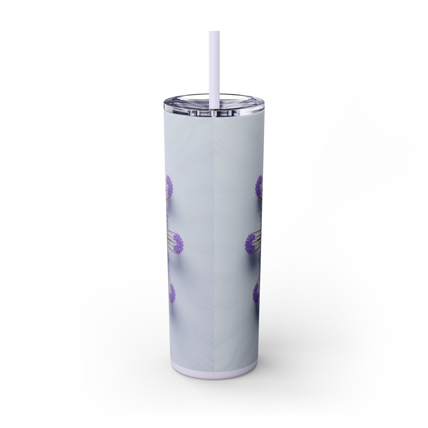 Vibrant Floral Skinny Tumbler with Straw, Flower Pattern Drink Cup, Eco-Friendly Travel Mug, Perfect for Summer Parties, Gifts for Her