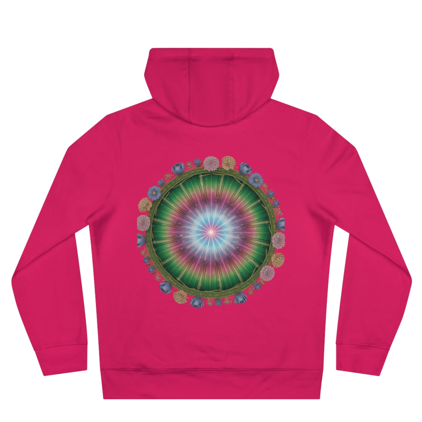 Colorful King Hooded Sweatshirt with Floral Mandala, Comfortable Streetwear, Layering Piece, Casual Wear, Trendy Hoodie