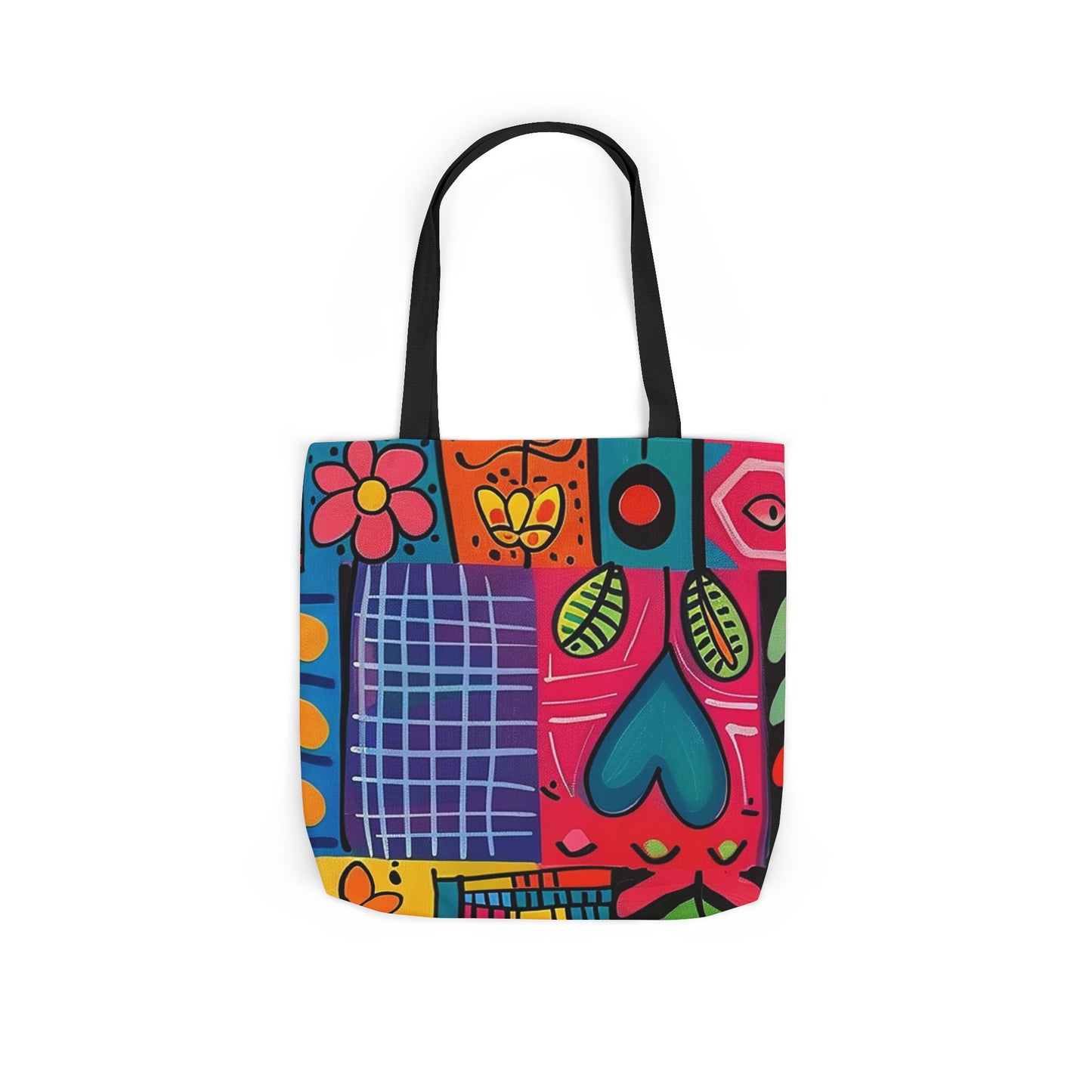 Colorful Canvas Tote Bag with 5-Color Straps - Perfect for Spring & Summer Outings