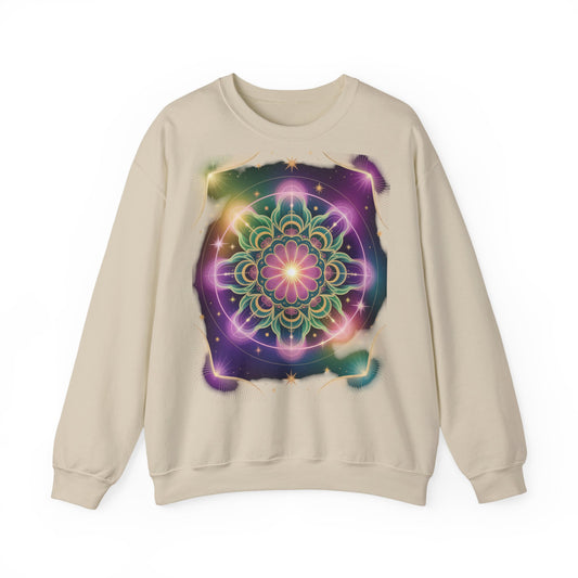 Cosmic Mandala Sweatshirt | Women's Crewneck | Soft Heavy Blend | Ideal for Cozy Nights, Meditation, Festivals, Gifts