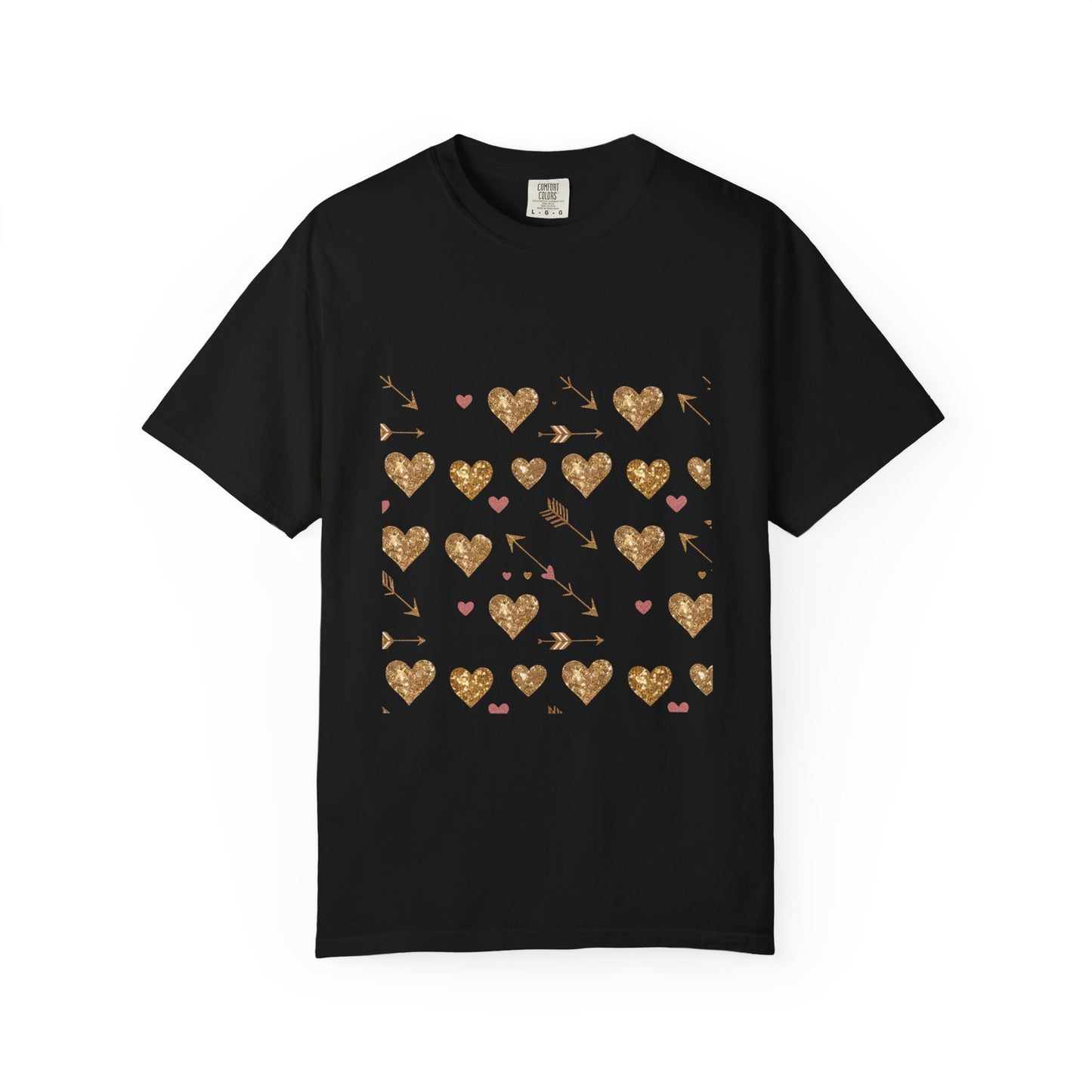 Camiseta de mujer con estampado de corazón dorado: perfecta para el amor cotidiano 