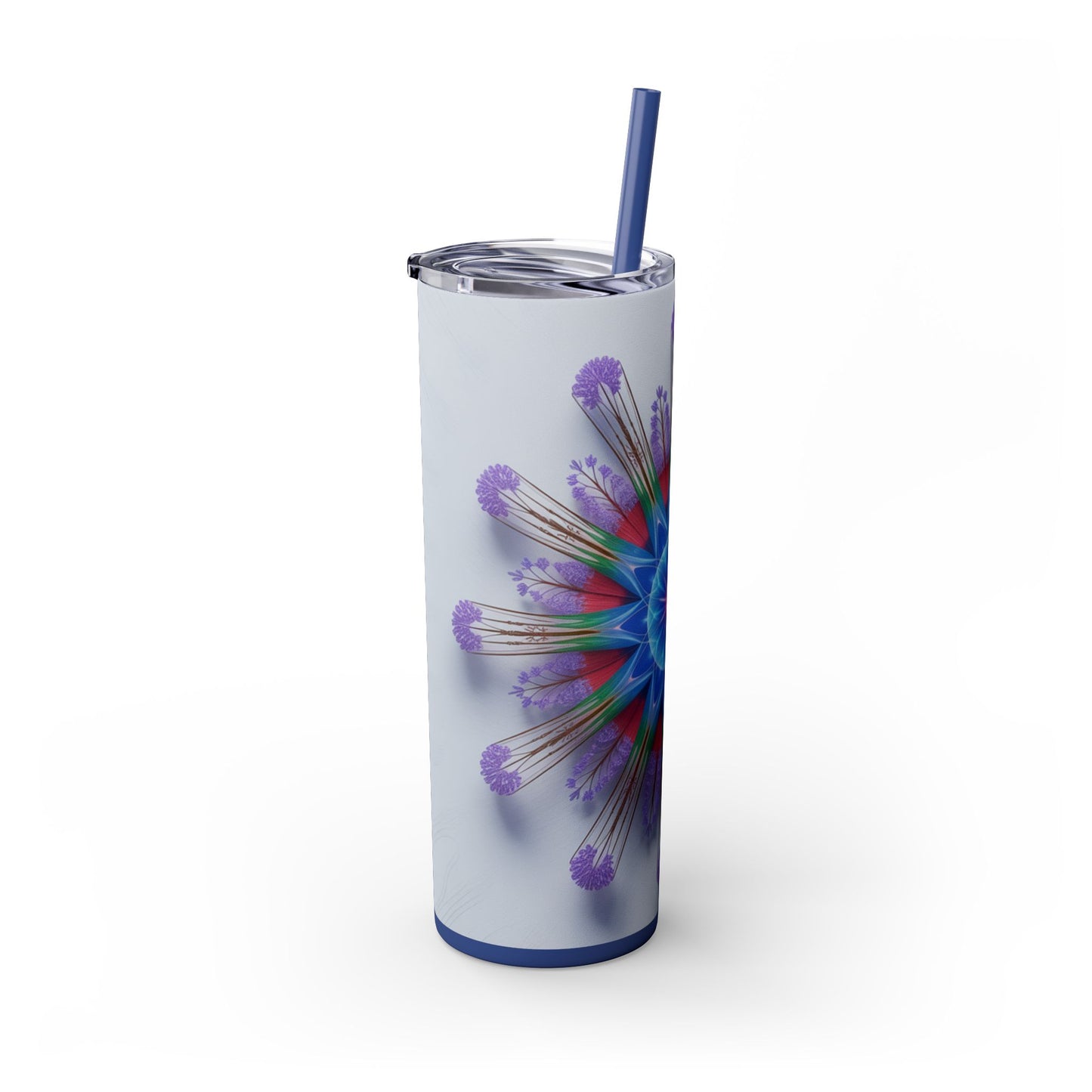 Vibrant Floral Skinny Tumbler with Straw, Flower Pattern Drink Cup, Eco-Friendly Travel Mug, Perfect for Summer Parties, Gifts for Her