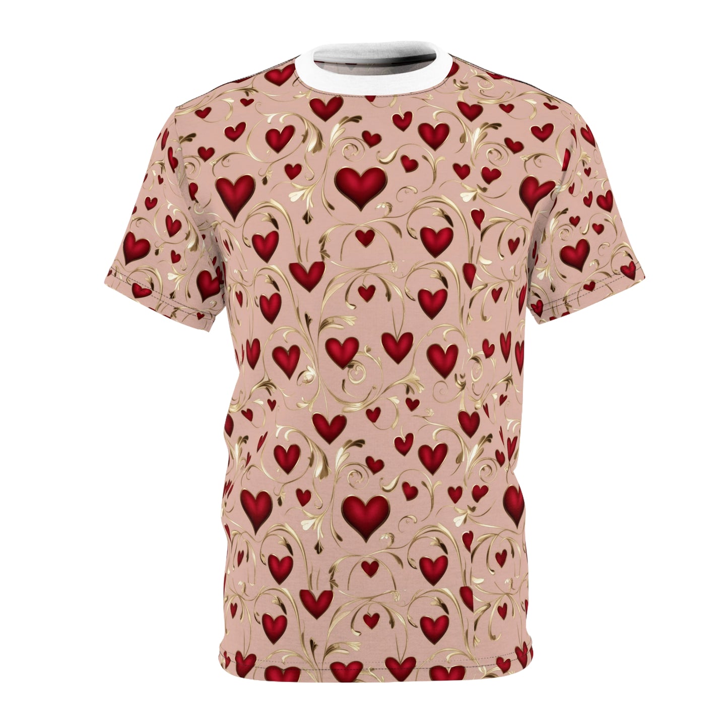 Valentine's Day Heart Pattern Tee - Romantic and Playful Design