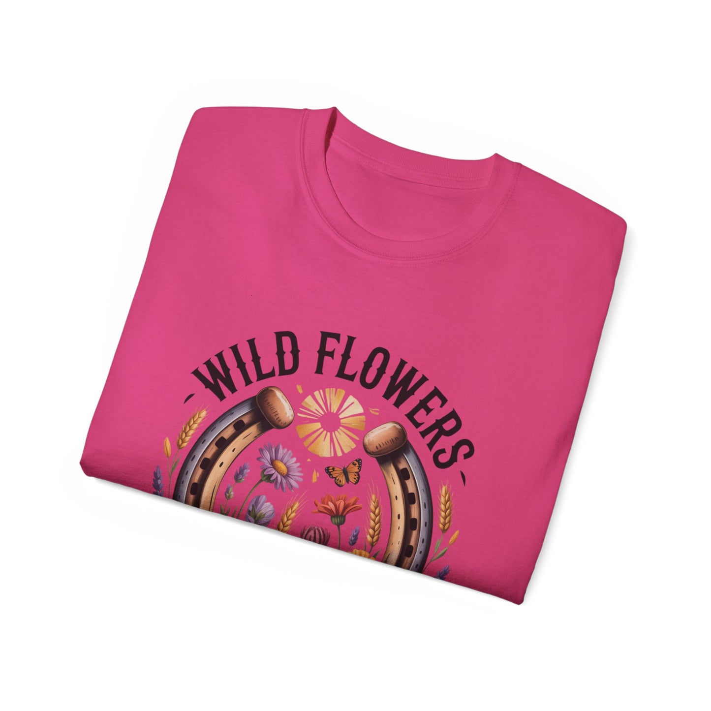 Wild Flowers Wild Horses Tee, Nature Lover Shirt, Equestrian Gift, Floral Graphic T-Shirt, Summer Fashion, Boho Style