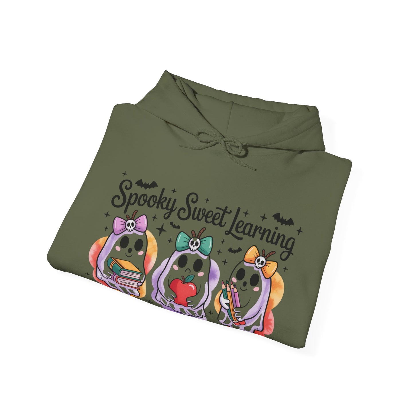 Spooky Sweet Learning Hoodie, Halloween Sweatshirt, Cute Ghost Design, Unisex Pullover, Cozy Gift for Teachers, Fun Spooky Season Apparel