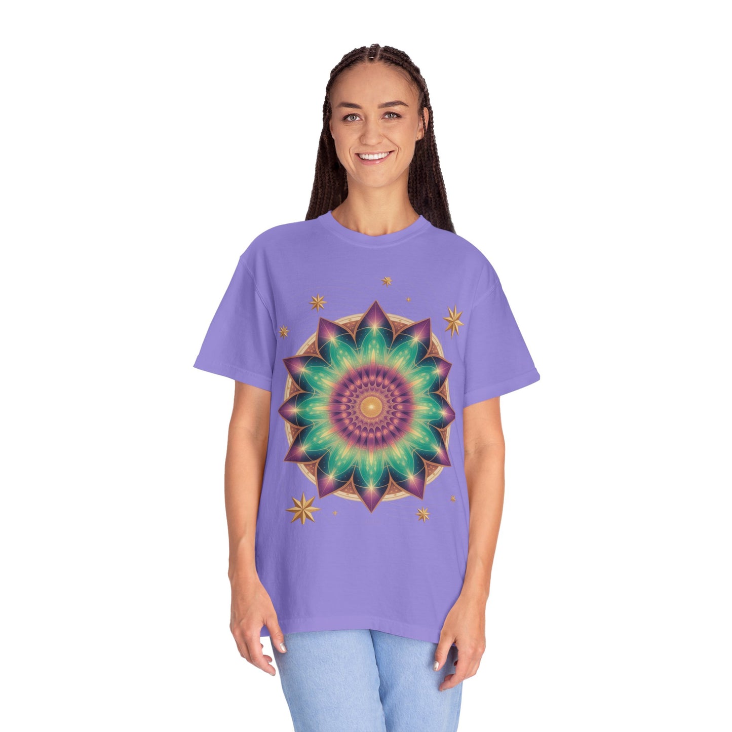 Tie-Dye Mandala T-Shirt, Spiritual Apparel, Bohemian Style Tee, Festival Wear, Eco-Friendly Fashion