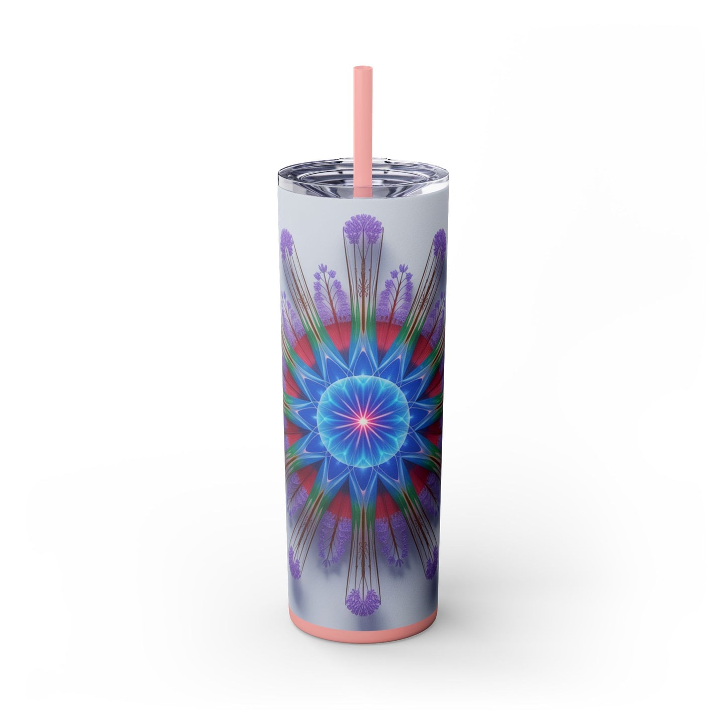 Vibrant Floral Skinny Tumbler with Straw, Flower Pattern Drink Cup, Eco-Friendly Travel Mug, Perfect for Summer Parties, Gifts for Her