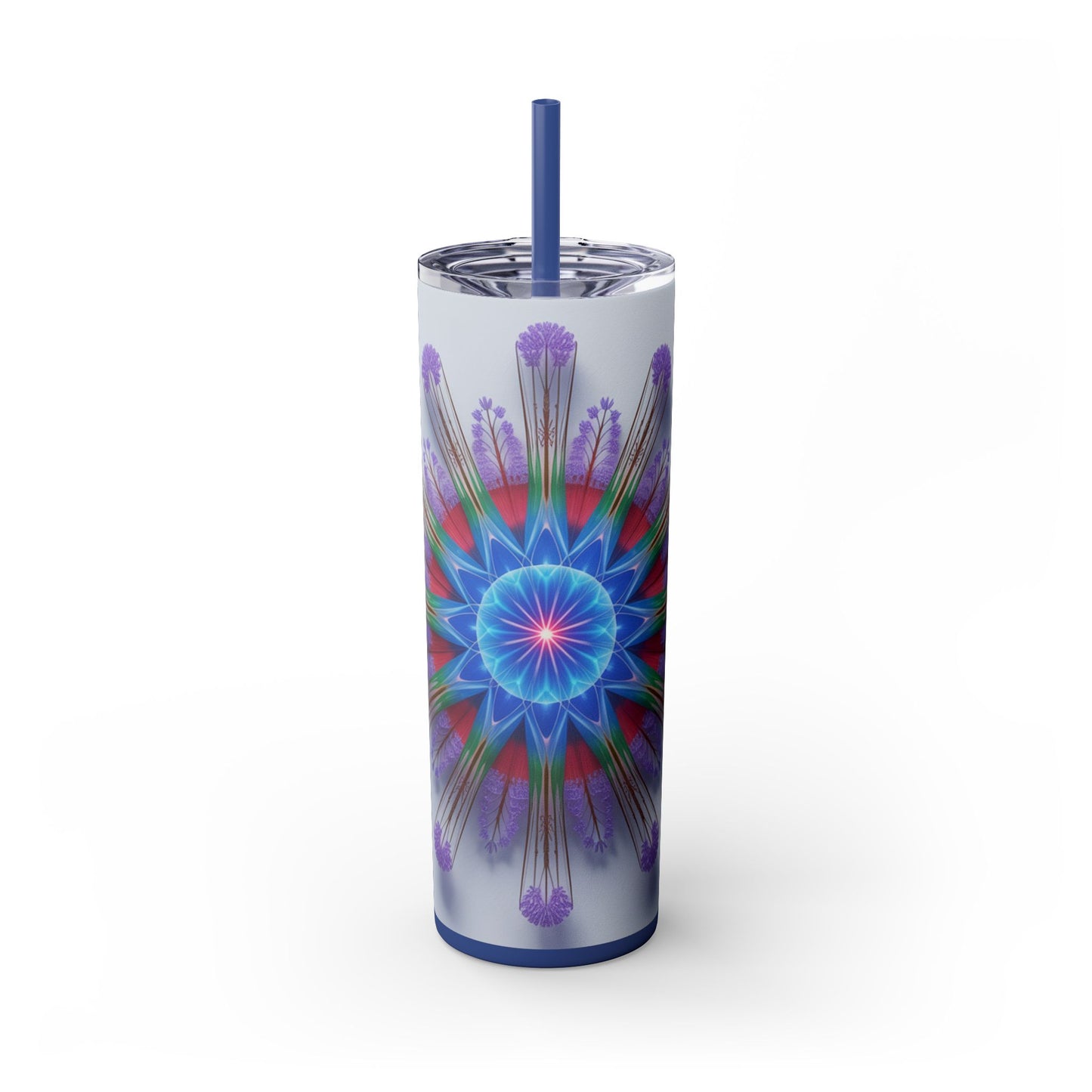 Vibrant Floral Skinny Tumbler with Straw, Flower Pattern Drink Cup, Eco-Friendly Travel Mug, Perfect for Summer Parties, Gifts for Her