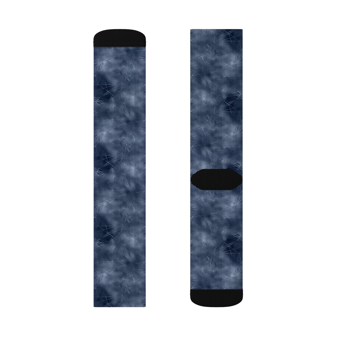 Trendy Sublimation Socks - Cozy Blue Tie-Dye Pattern for Daily Wear