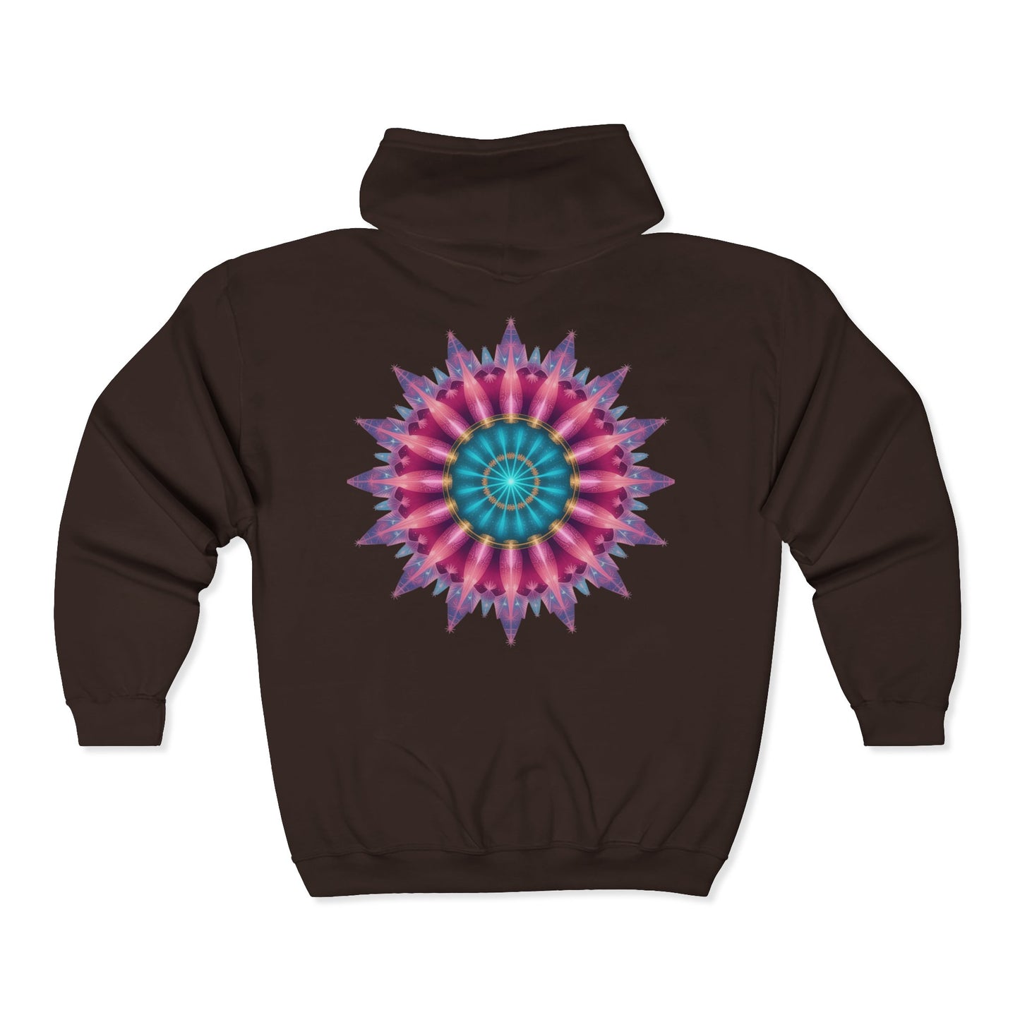 Colorful Mandala Zip-Up Hoodie for Cozy Comfort, Women's Fashion, Festival Wear, Holiday Gift, Art-Inspired Outerwear