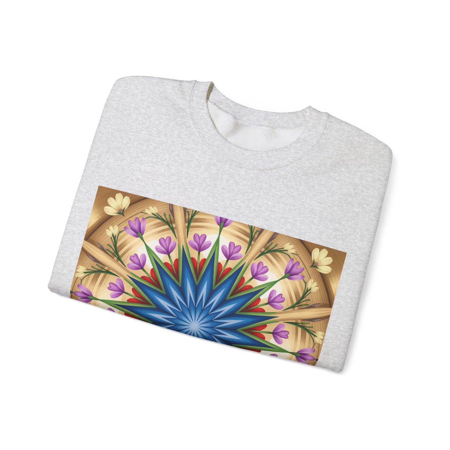 Kaleidoscope Floral Crewneck Sweatshirt, Cozy Sweater for Casual Style, Spring Fashion, Gift for Her, Mandala Art