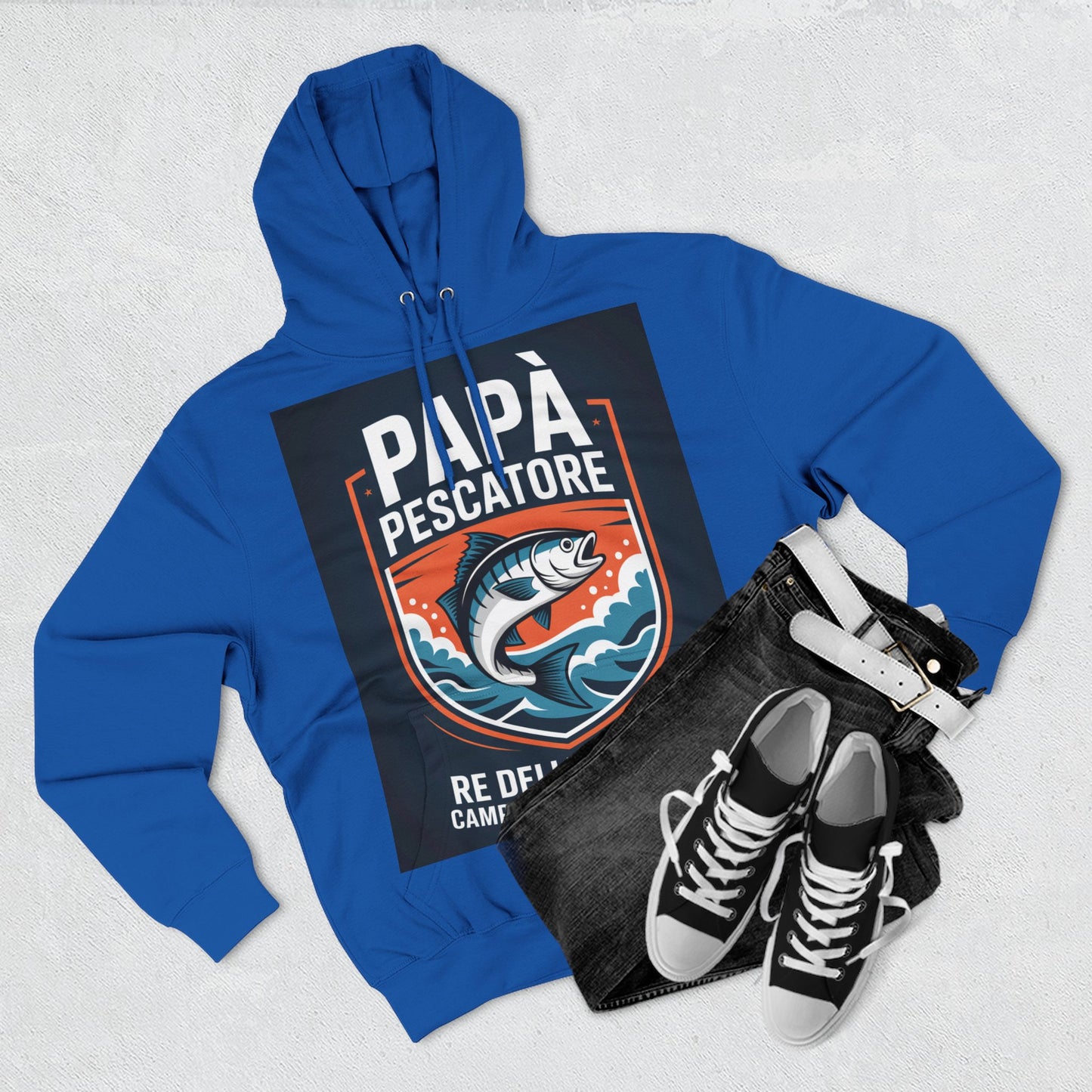 Fishing Dad Fleece Hoodie - Perfect Gift for Pescatore Lovers, Cozy Pullover for Fathers Day, Fishing Enthusiasts, Casual Wear, [...]