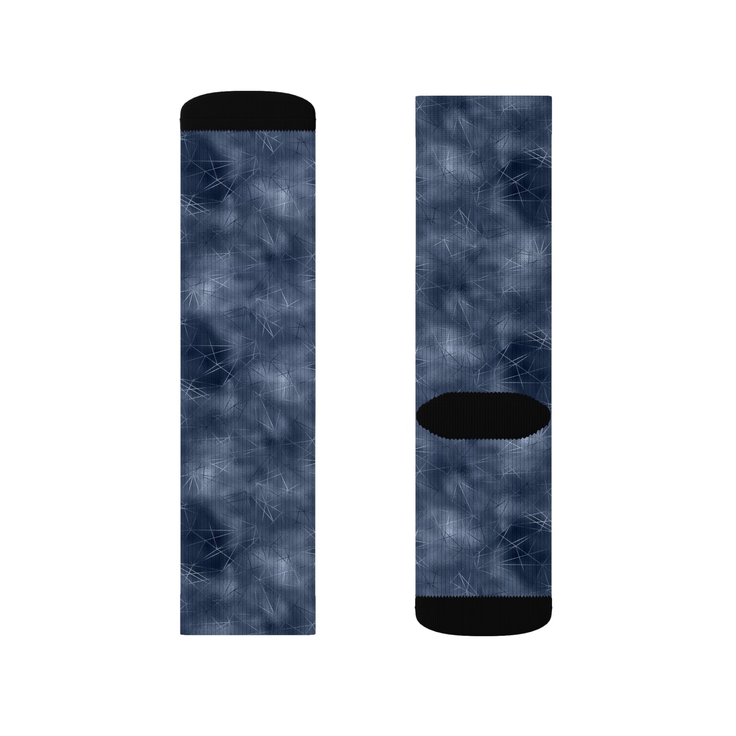 Trendy Sublimation Socks - Cozy Blue Tie-Dye Pattern for Daily Wear