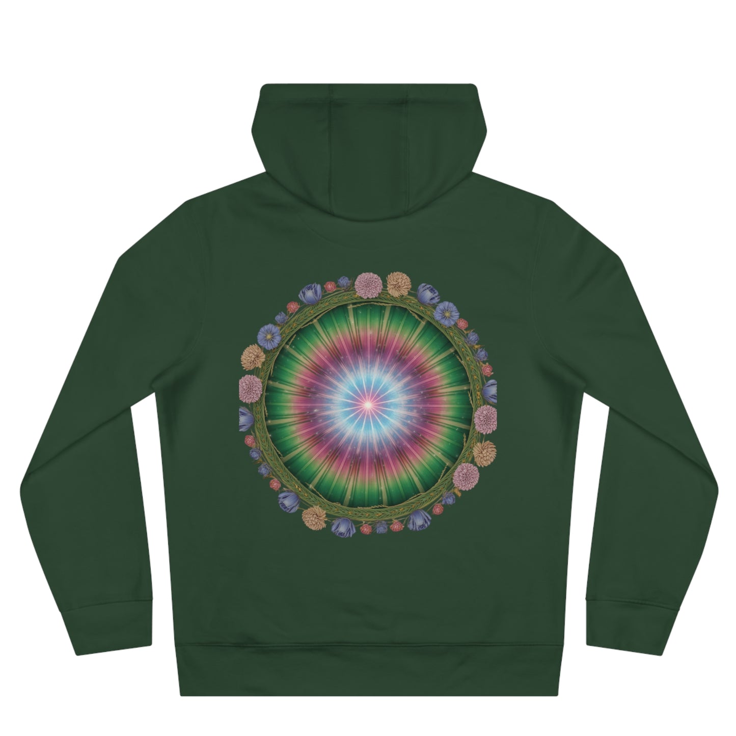 Colorful King Hooded Sweatshirt with Floral Mandala, Comfortable Streetwear, Layering Piece, Casual Wear, Trendy Hoodie