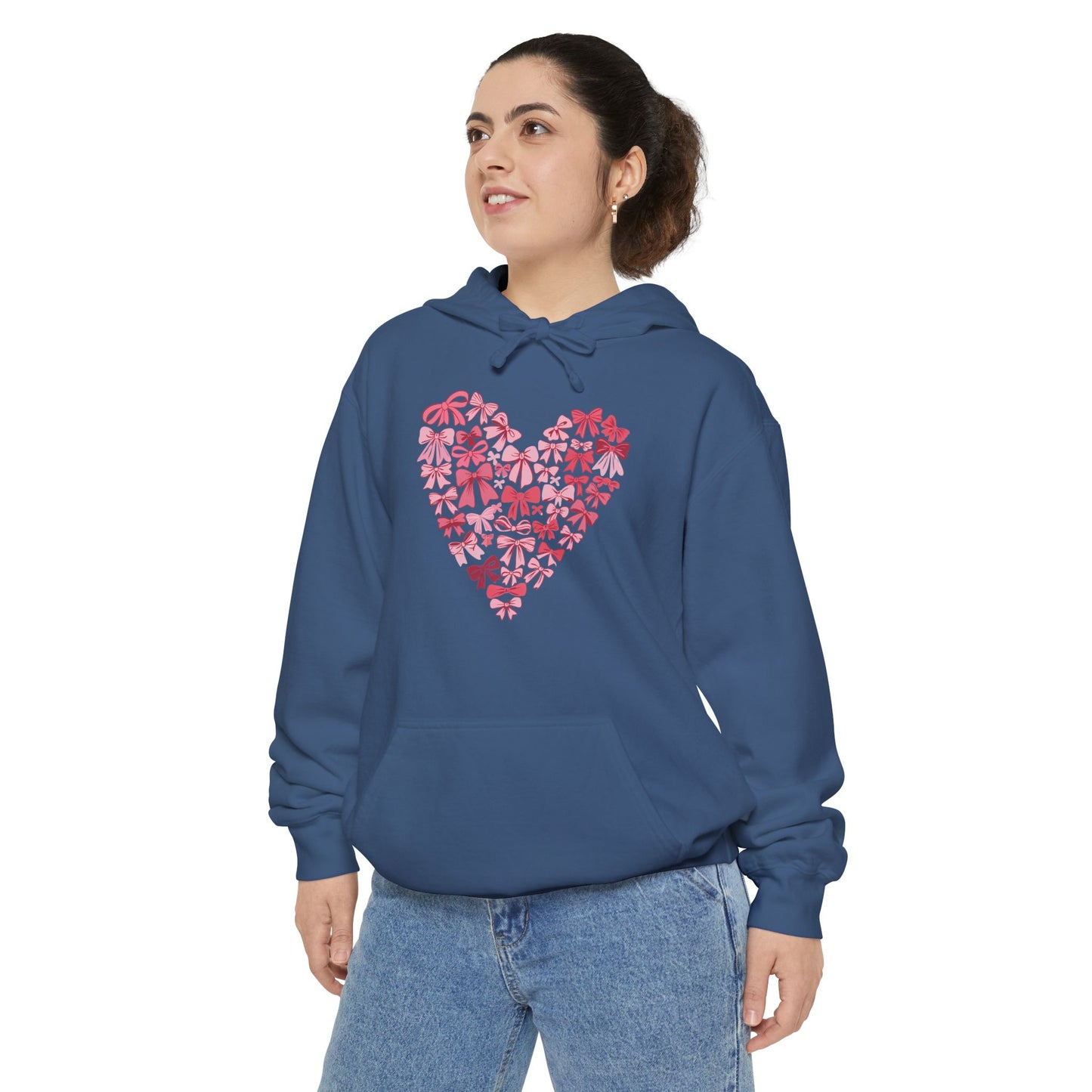 Heart Blossom Garment-Dyed Hoodie | Perfect for Casual Wear & Nature Lovers