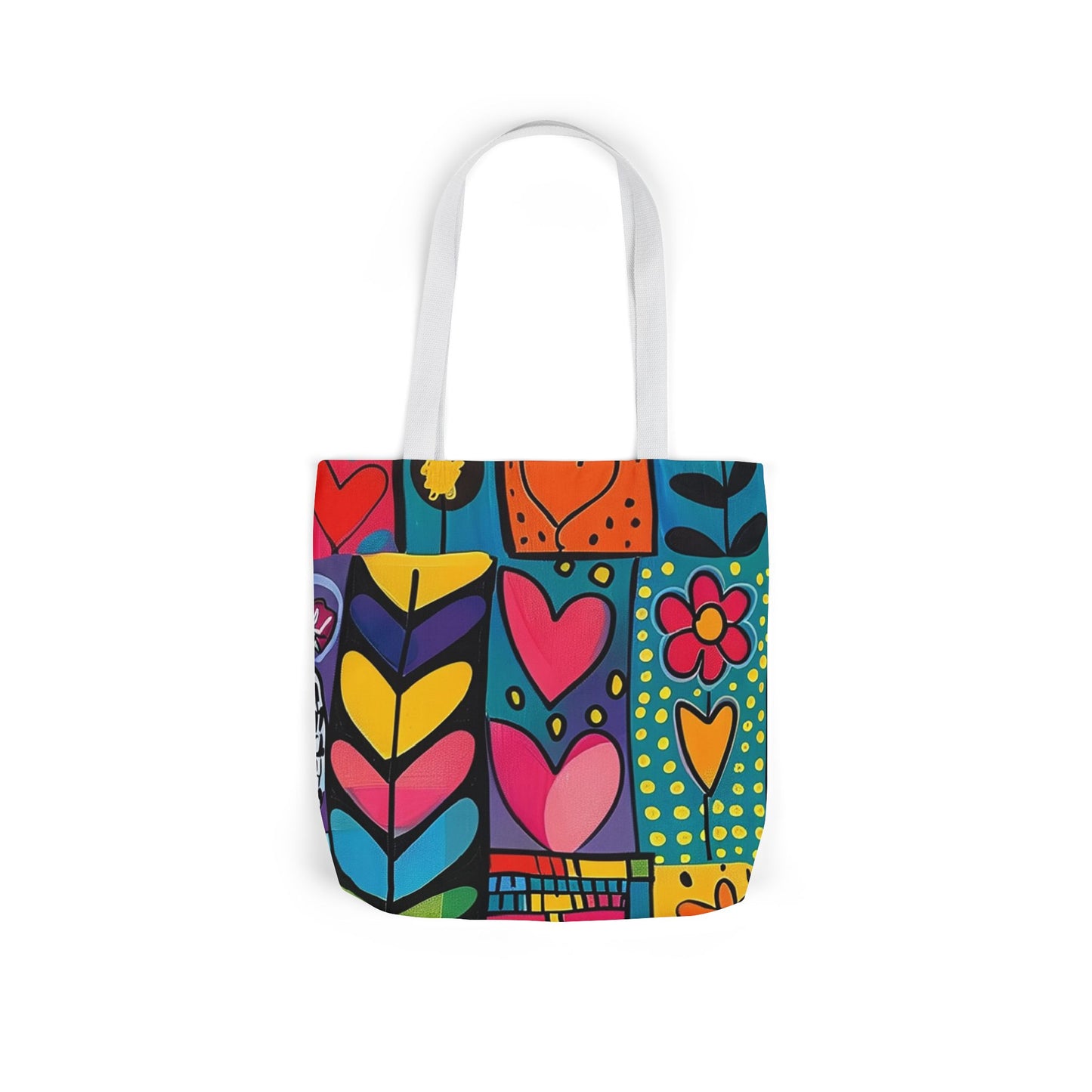 Colorful Canvas Tote Bag with 5-Color Straps - Perfect for Spring & Summer Outings
