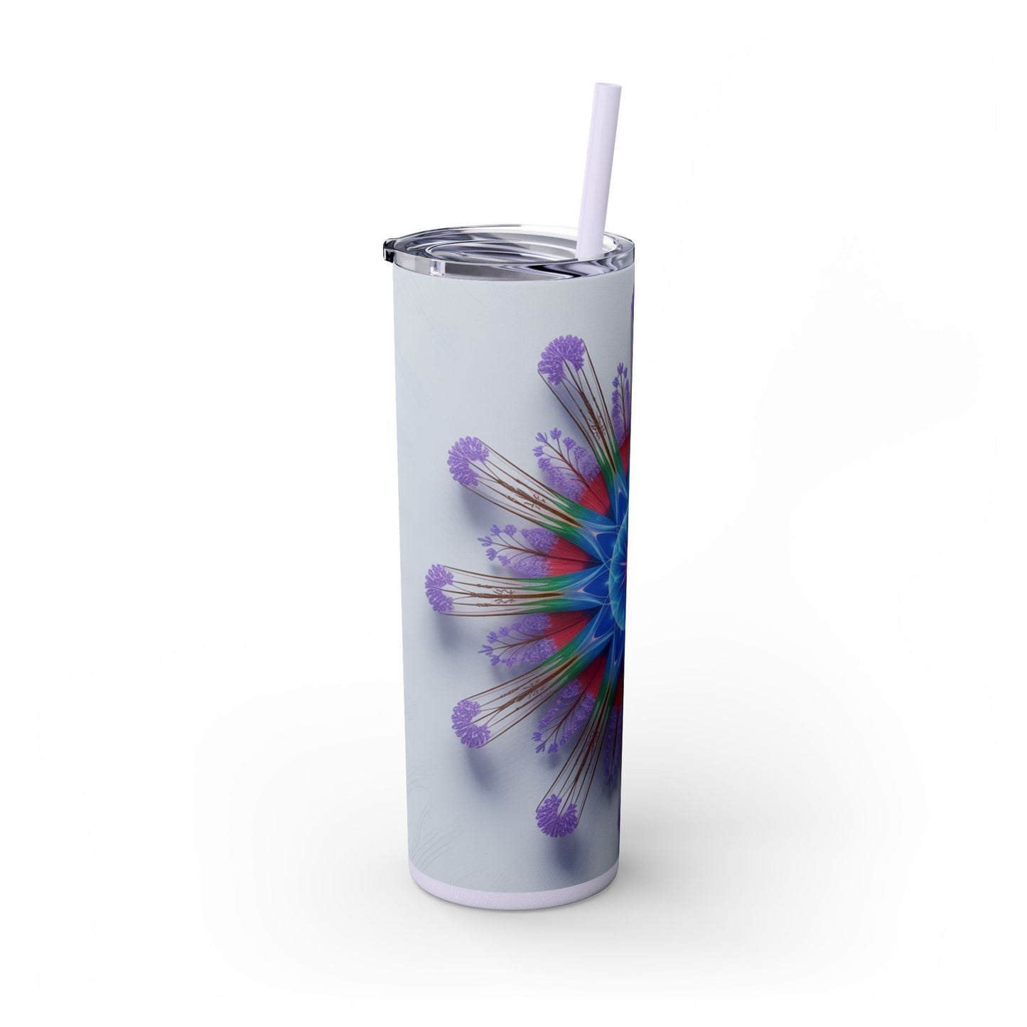 Vibrant Floral Skinny Tumbler with Straw, Flower Pattern Drink Cup, Eco-Friendly Travel Mug, Perfect for Summer Parties, Gifts for Her