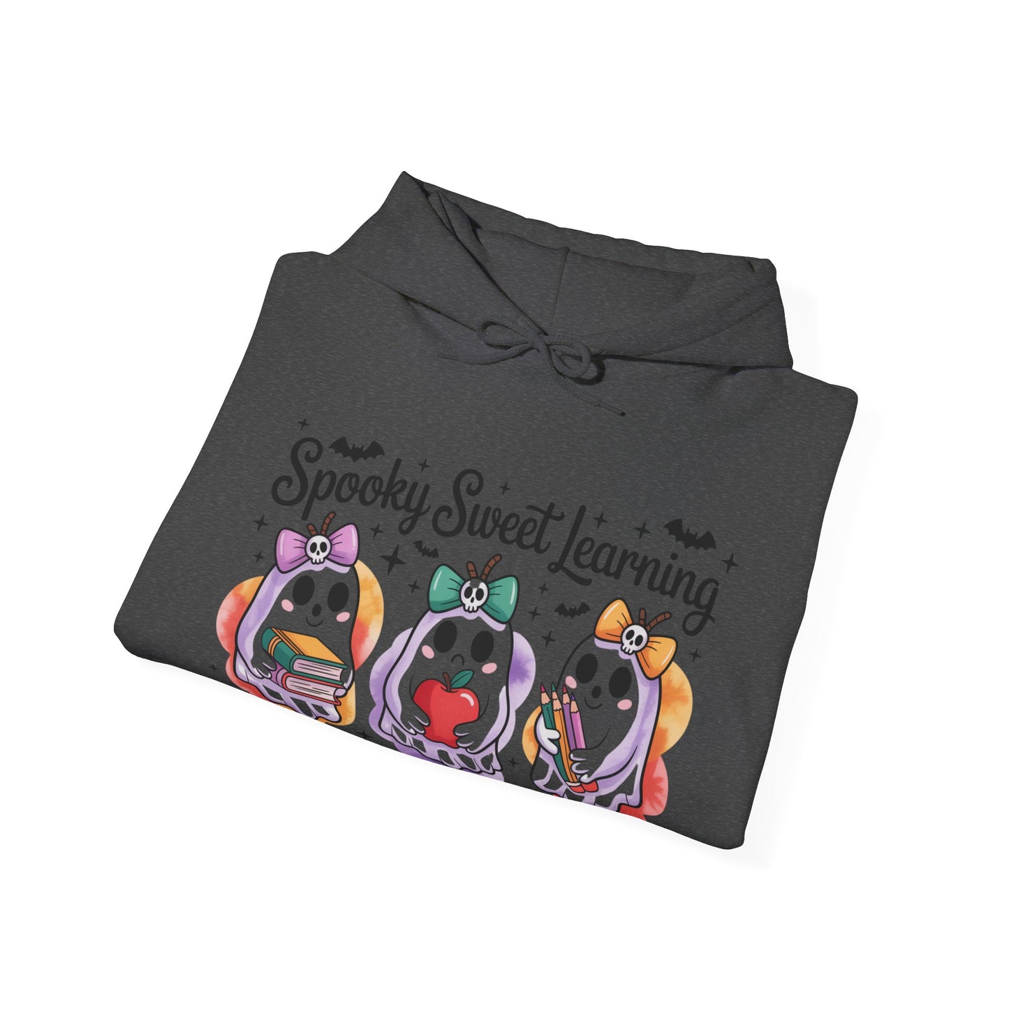 Spooky Sweet Learning Hoodie, Halloween Sweatshirt, Cute Ghost Design, Unisex Pullover, Cozy Gift for Teachers, Fun Spooky Season Apparel
