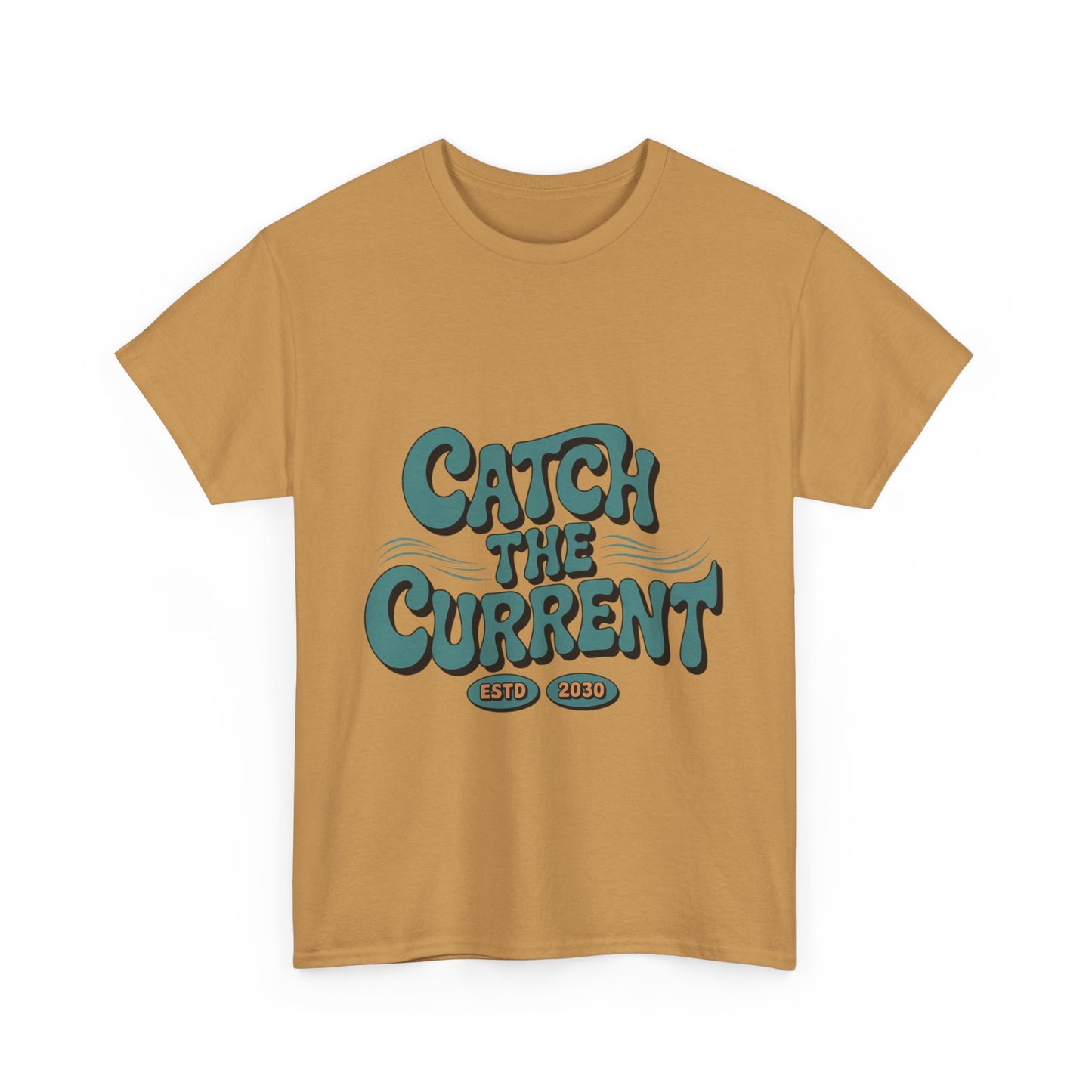 Catch the Current Tee, Relaxed Cotton T-Shirt, Beach Vibe Top, Casual Wear, Perfect Gift for Surfers, Summer Fun