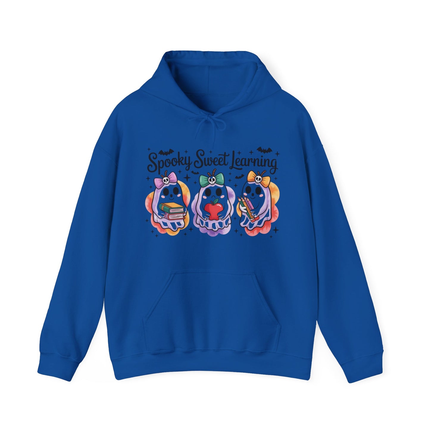 Spooky Sweet Learning Hoodie, Halloween Sweatshirt, Cute Ghost Design, Unisex Pullover, Cozy Gift for Teachers, Fun Spooky Season Apparel