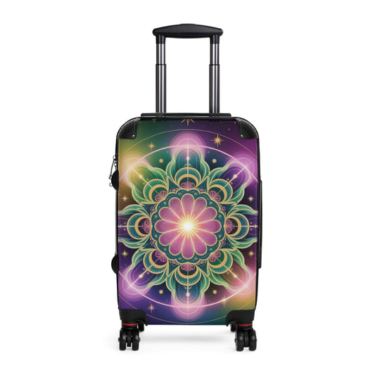 Colorful Mandala Suitcase - Travel Luggage, Bohemian Vacation Case, Unique Baggage, Colorful Travel Accessory, Festival Gear