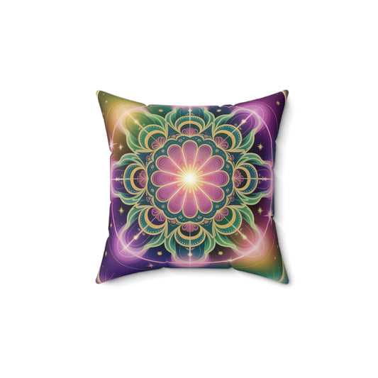 Bohemian Mandala Pillow, Decorative Throw Pillow, Cozy Home Decor, Colorful Square Cushion, Vibrant Gift Idea
