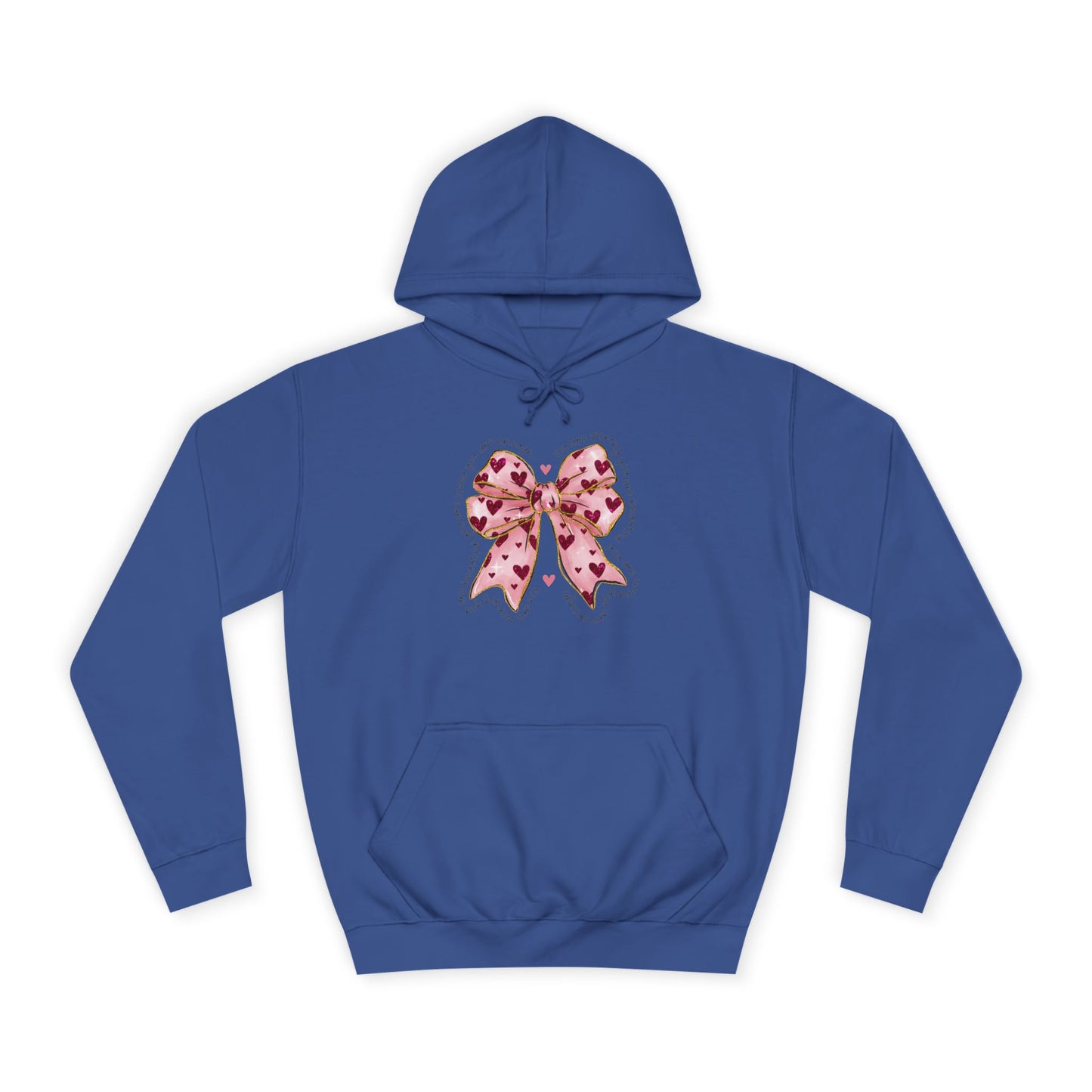 Cute Pink Bow College Hoodie - Stylish & Comfy