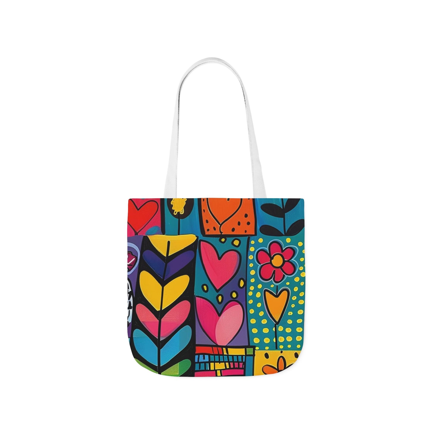 Colorful Canvas Tote Bag with 5-Color Straps - Perfect for Spring & Summer Outings