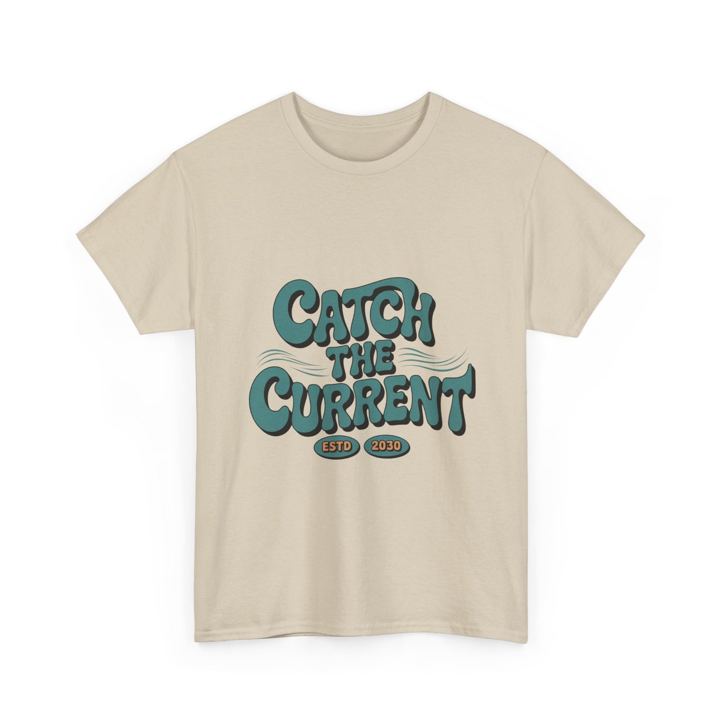 Catch the Current Tee, Relaxed Cotton T-Shirt, Beach Vibe Top, Casual Wear, Perfect Gift for Surfers, Summer Fun