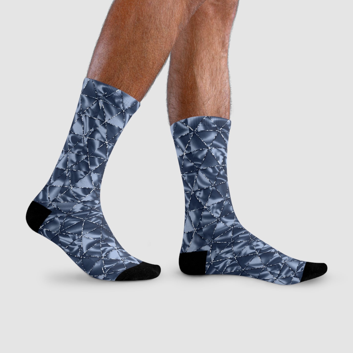 Stylish Geometric Crew Socks for Everyday Comfort
