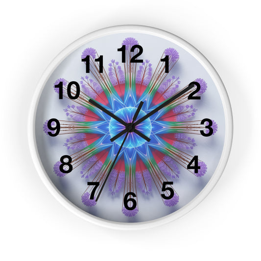 Kaleidoscope Wall Clock, Boho Decor, Colorful Home Accent, Unique Gift for Her, Mandala Clock, Timepiece for Meditation