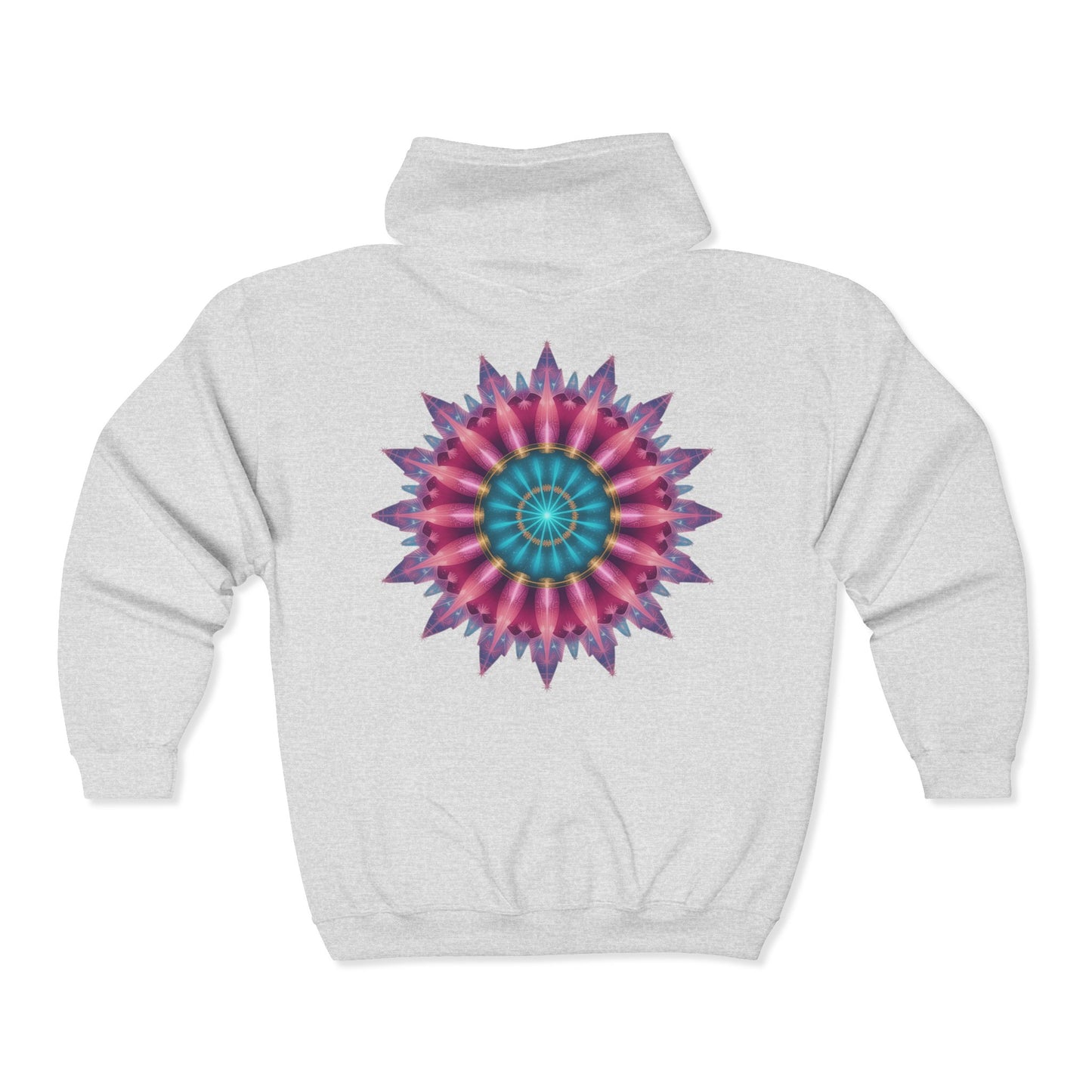 Colorful Mandala Zip-Up Hoodie for Cozy Comfort, Women's Fashion, Festival Wear, Holiday Gift, Art-Inspired Outerwear