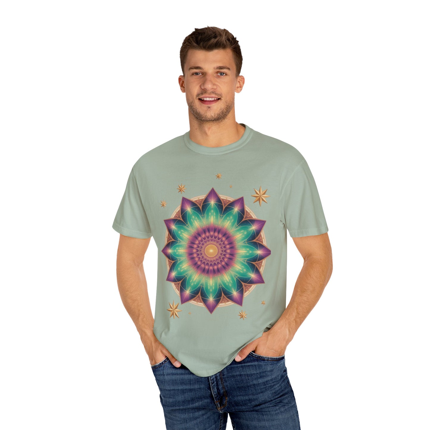 Tie-Dye Mandala T-Shirt, Spiritual Apparel, Bohemian Style Tee, Festival Wear, Eco-Friendly Fashion