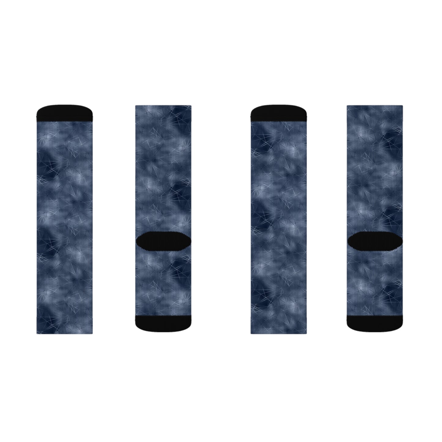 Trendy Sublimation Socks - Cozy Blue Tie-Dye Pattern for Daily Wear