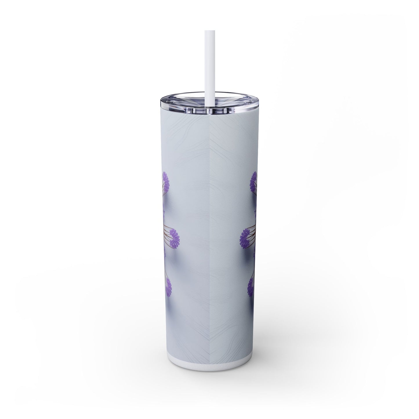 Vibrant Floral Skinny Tumbler with Straw, Flower Pattern Drink Cup, Eco-Friendly Travel Mug, Perfect for Summer Parties, Gifts for Her